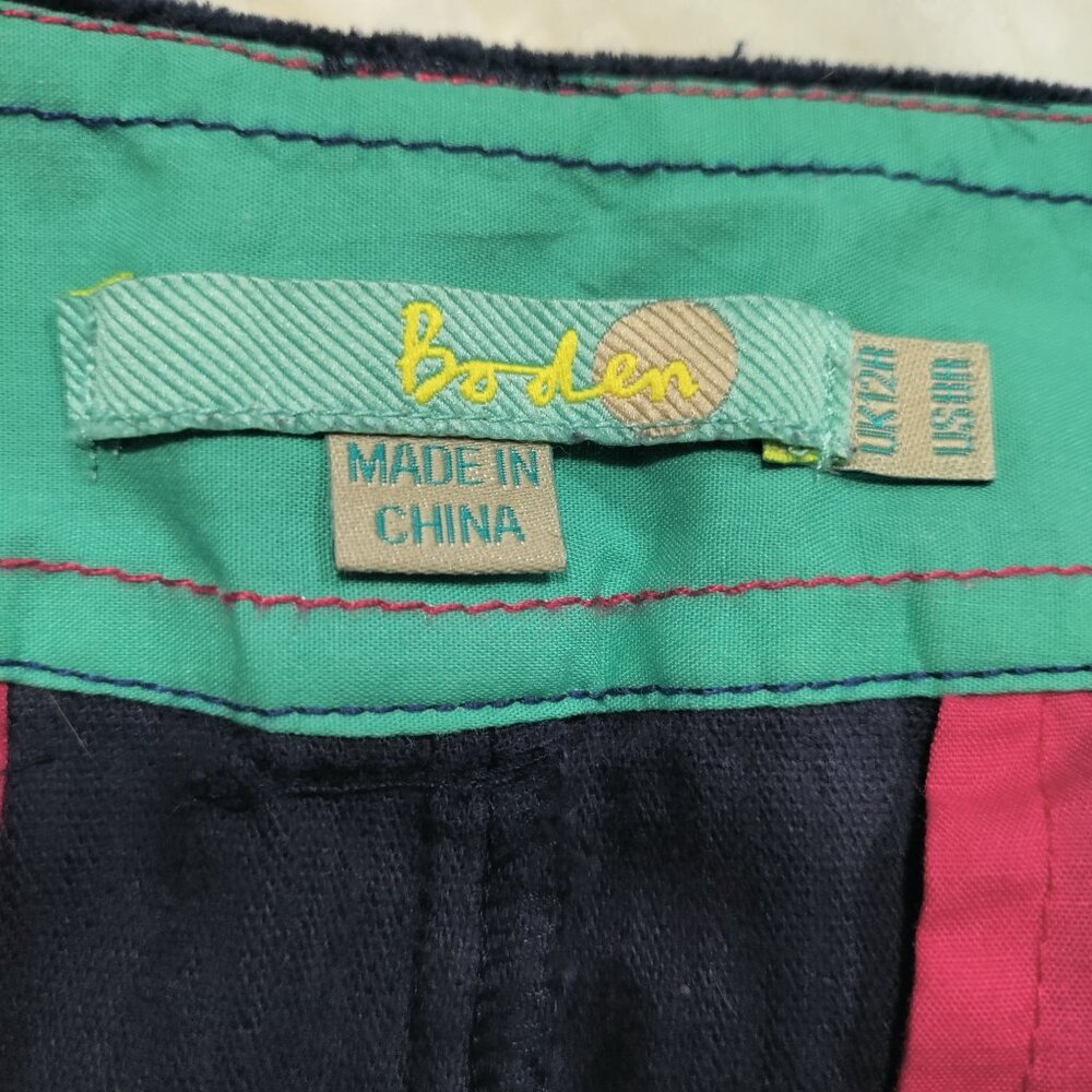 Boden Preppy Navy Blue Corduroy A-Line Mini Skirt Women's Size US 8R - Picture 7 of 14
